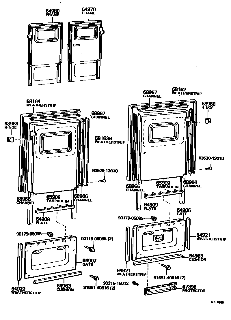 6761 — BACK DOOR PANEL & GLASS
