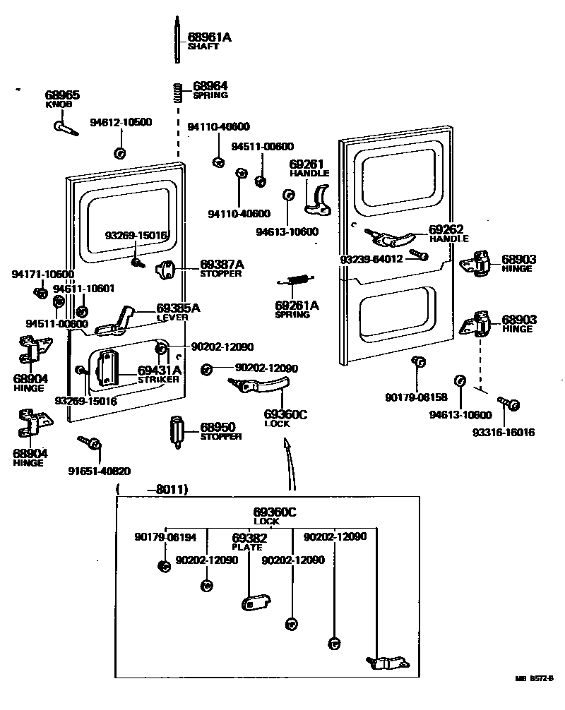 6762 — BACK DOOR LOCK & HINGE