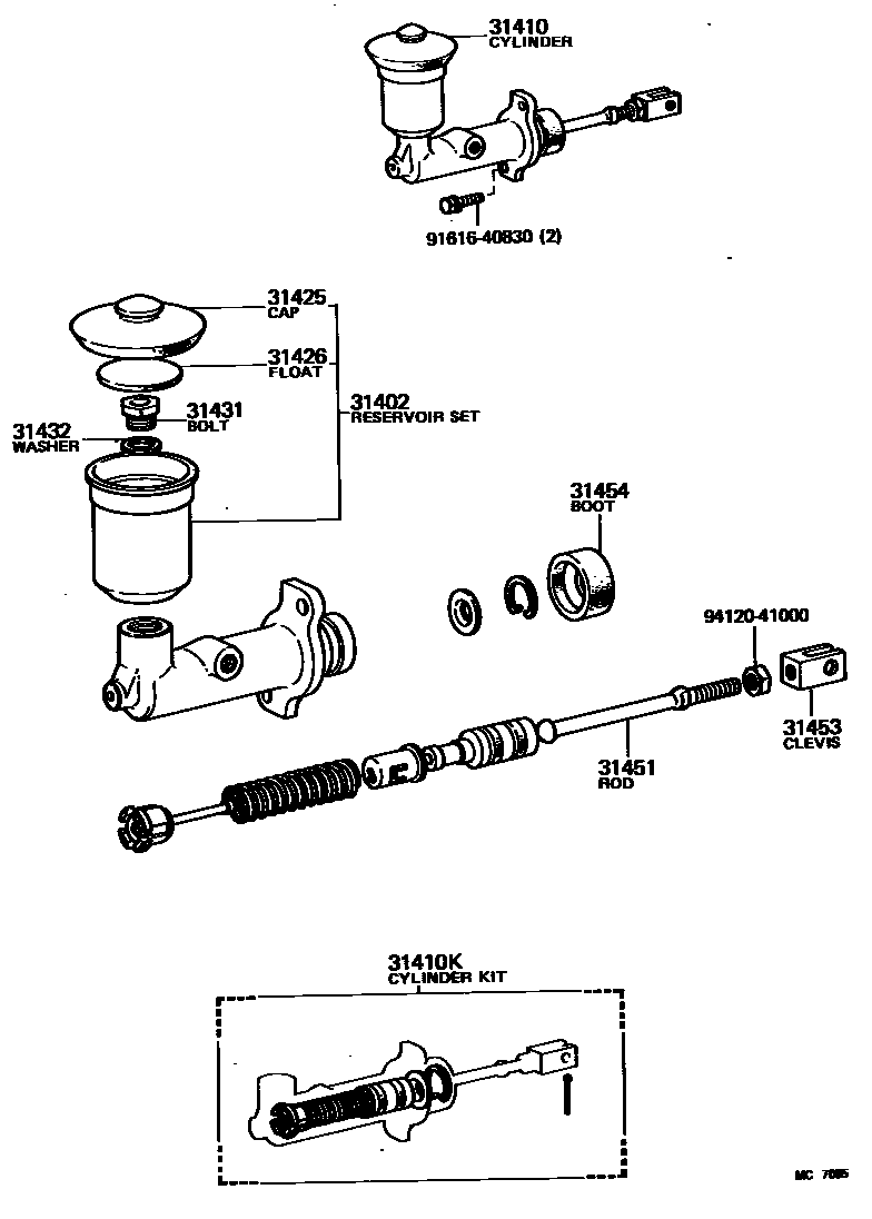 3103 — CLUTCH MASTER CYLINDER