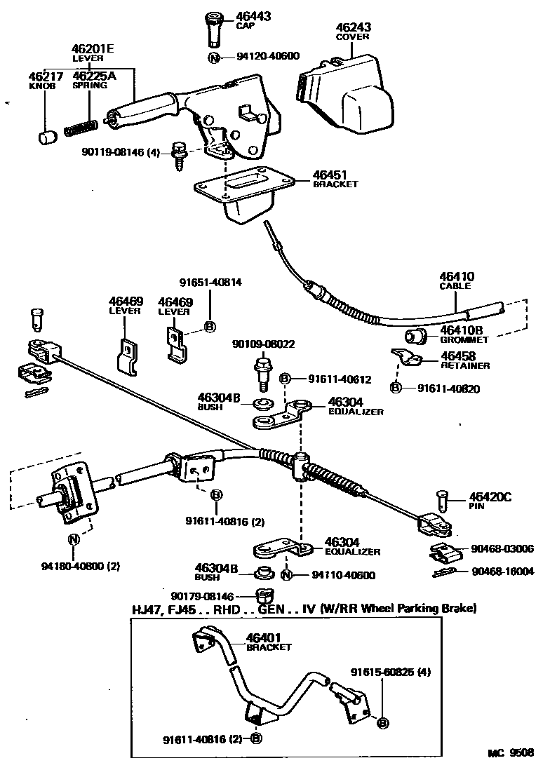 4601 — PARKING BRAKE & CABLE