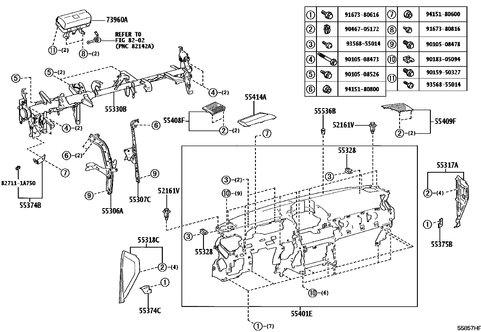 5551 — INSTRUMENT PANEL & GLOVE COMPARTMENT