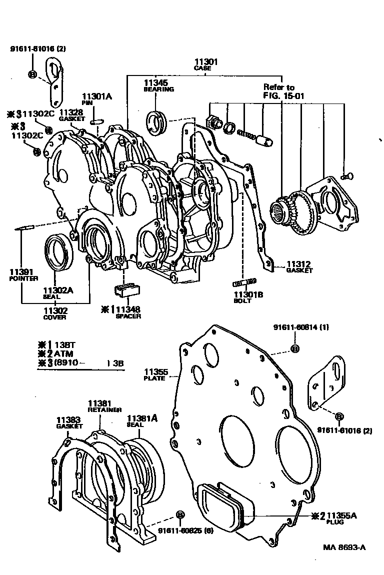 1106 — TIMING GEAR COVER & REAR END PLATE