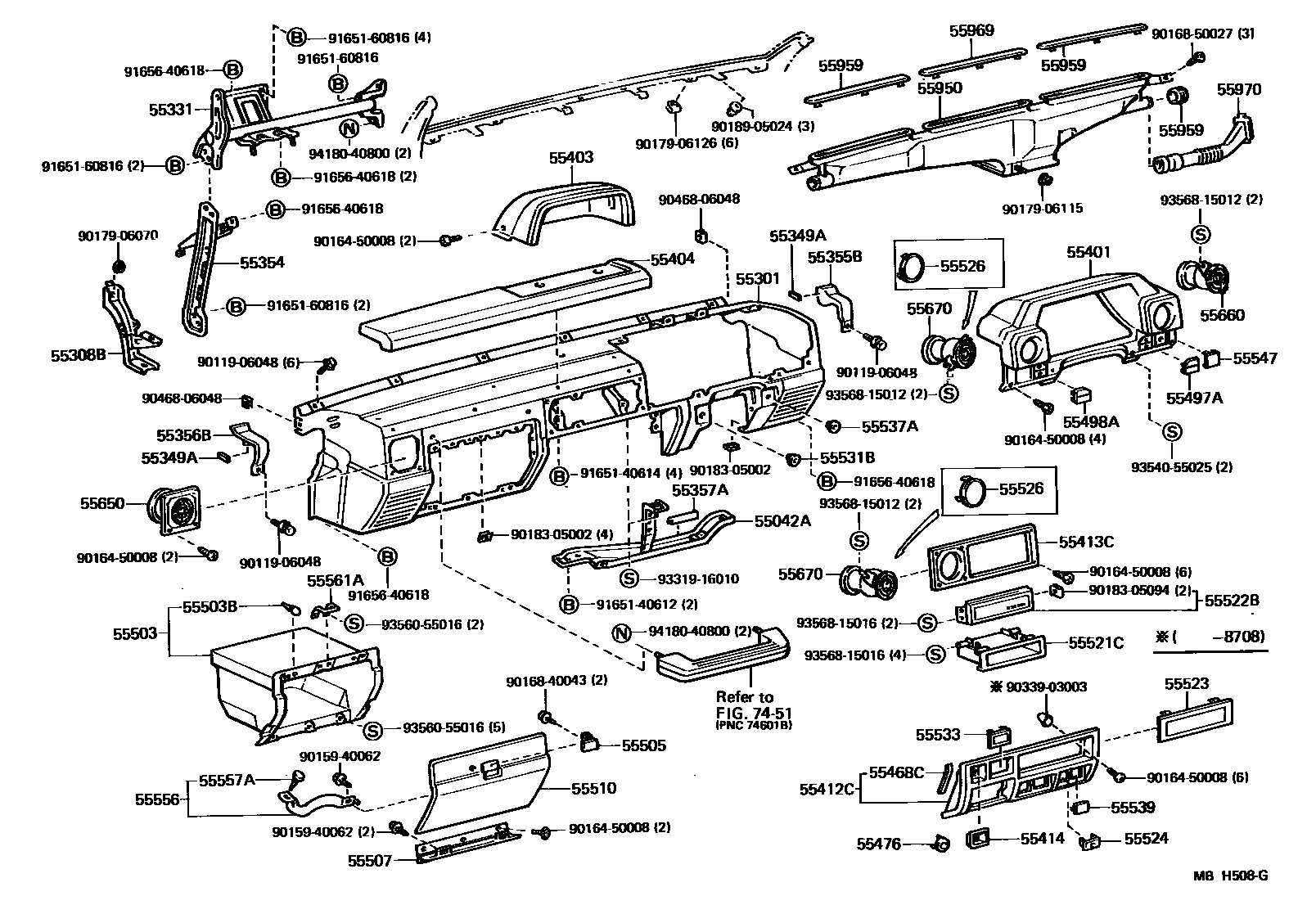 5551 — INSTRUMENT PANEL & GLOVE COMPARTMENT