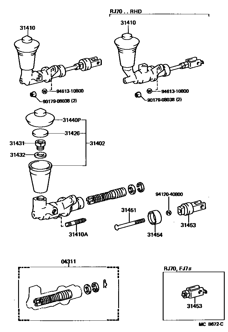 3103 — CLUTCH MASTER CYLINDER