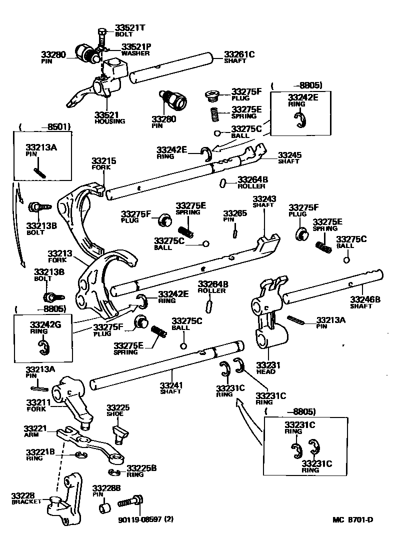 3307 — GEAR SHIFT FORK & LEVER SHAFT (MTM)