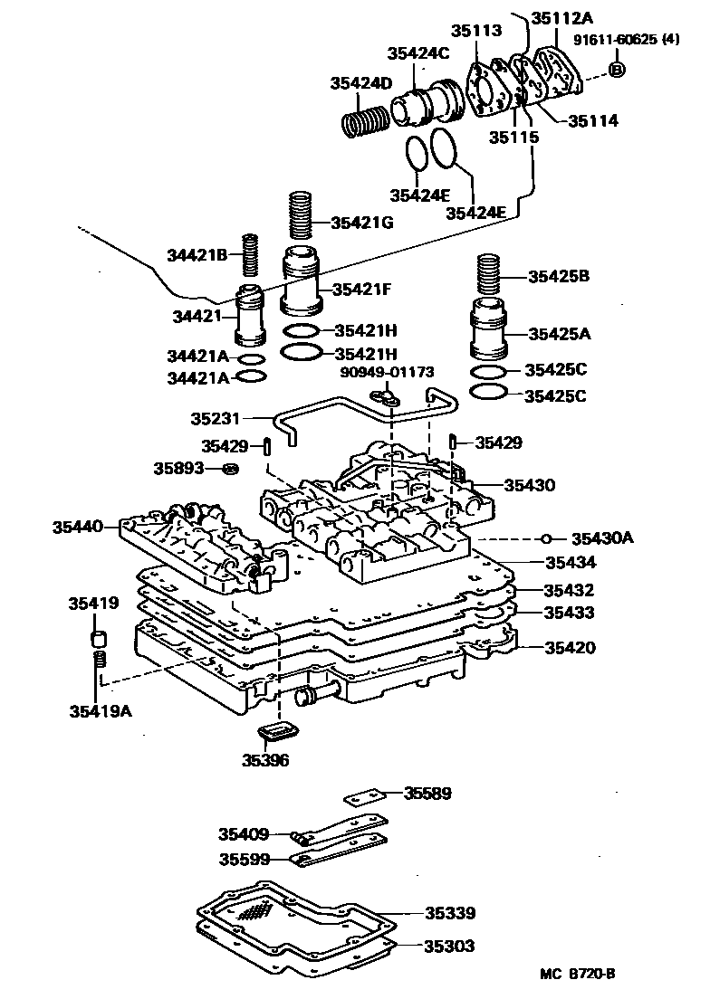 3512 — VALVE BODY & OIL STRAINER (ATM)