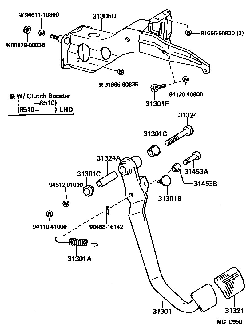 3102 — CLUTCH PEDAL & FLEXIBLE HOSE