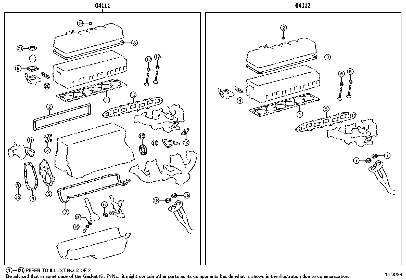 1103 — ENGINE OVERHAUL GASKET KIT