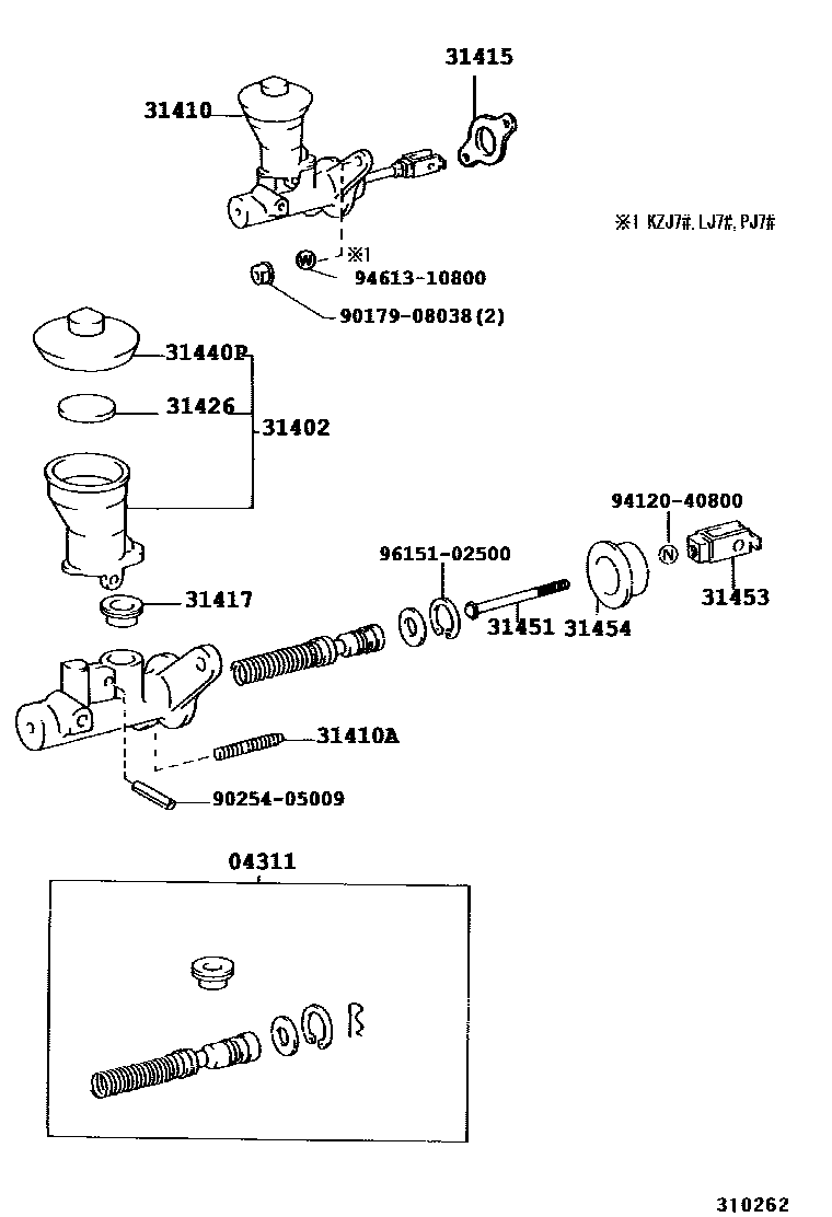 3103 — CLUTCH MASTER CYLINDER