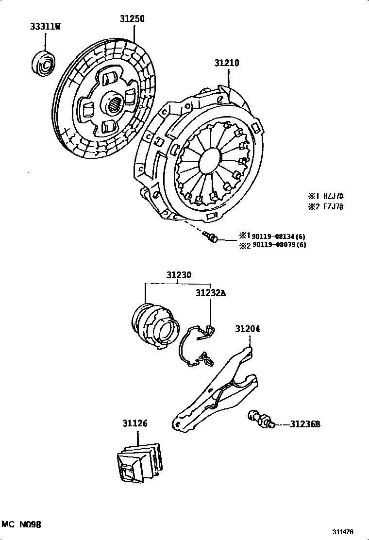 3101 — CLUTCH & RELEASE FORK