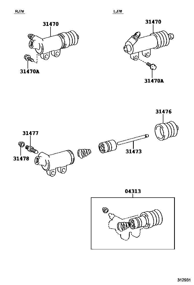 3105 — CLUTCH RELEASE CYLINDER