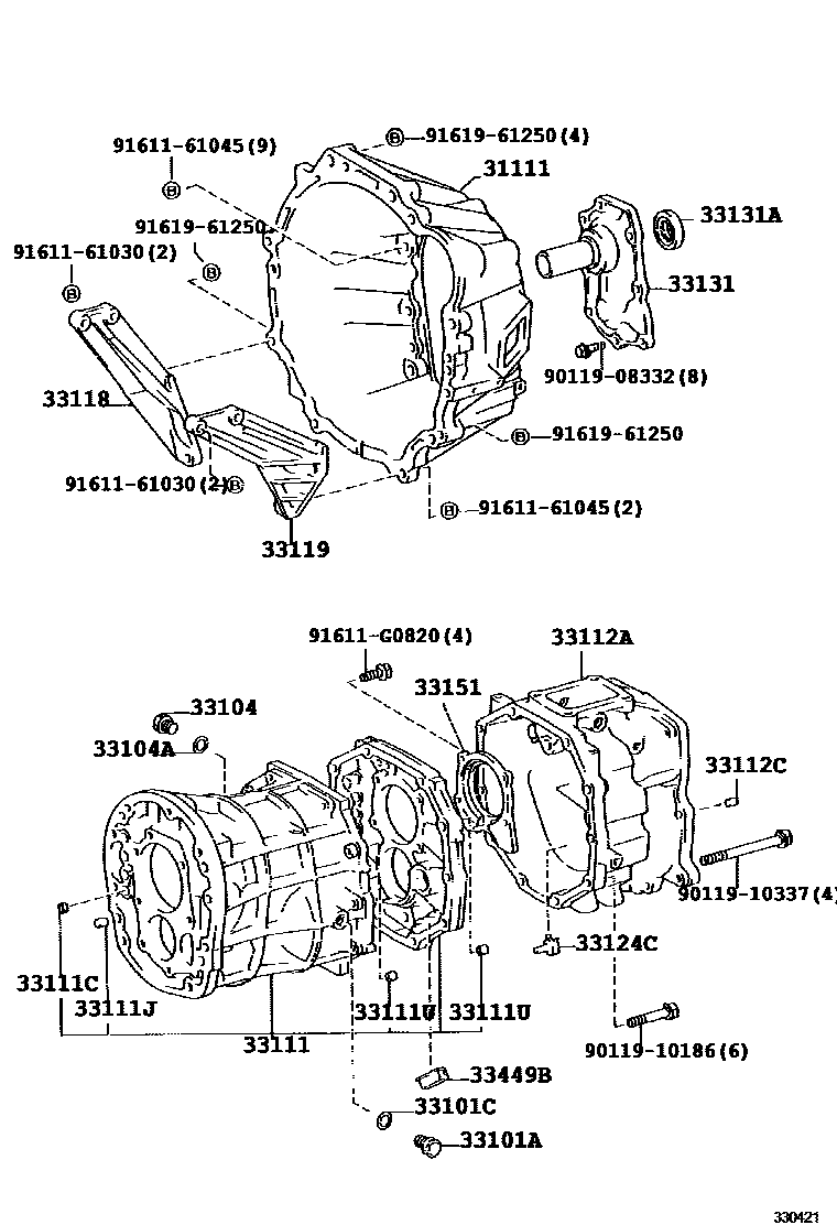 3302 — CLUTCH HOUSING & TRANSMISSION CASE (MTM)