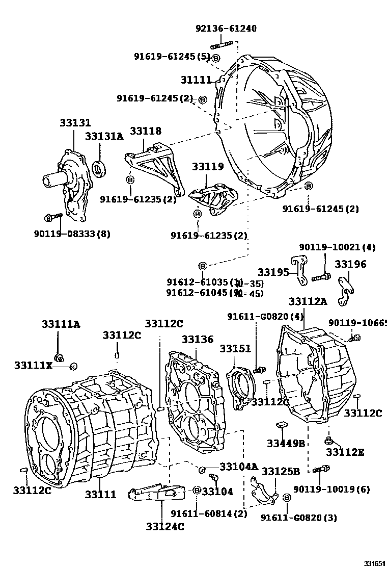 3302 — CLUTCH HOUSING & TRANSMISSION CASE (MTM)
