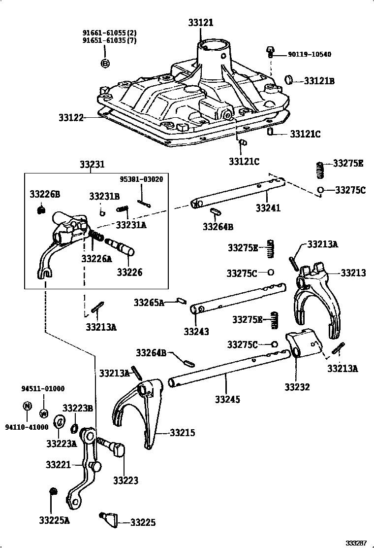 3307 — GEAR SHIFT FORK & LEVER SHAFT (MTM)