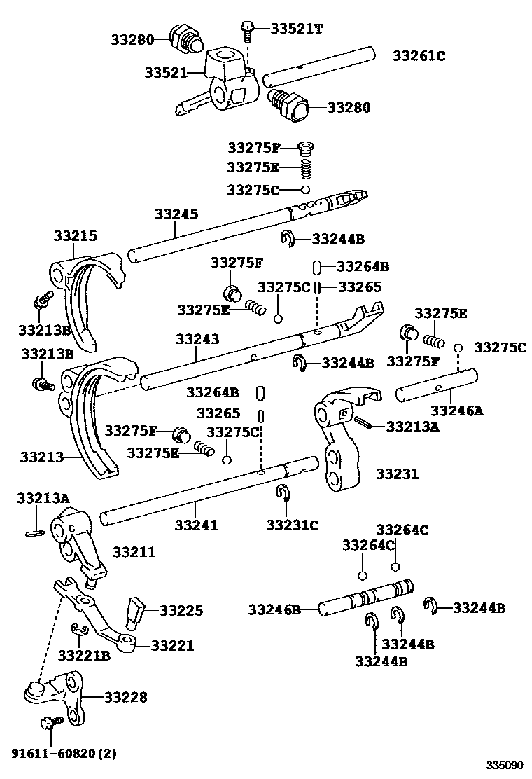 3307 — GEAR SHIFT FORK & LEVER SHAFT (MTM)