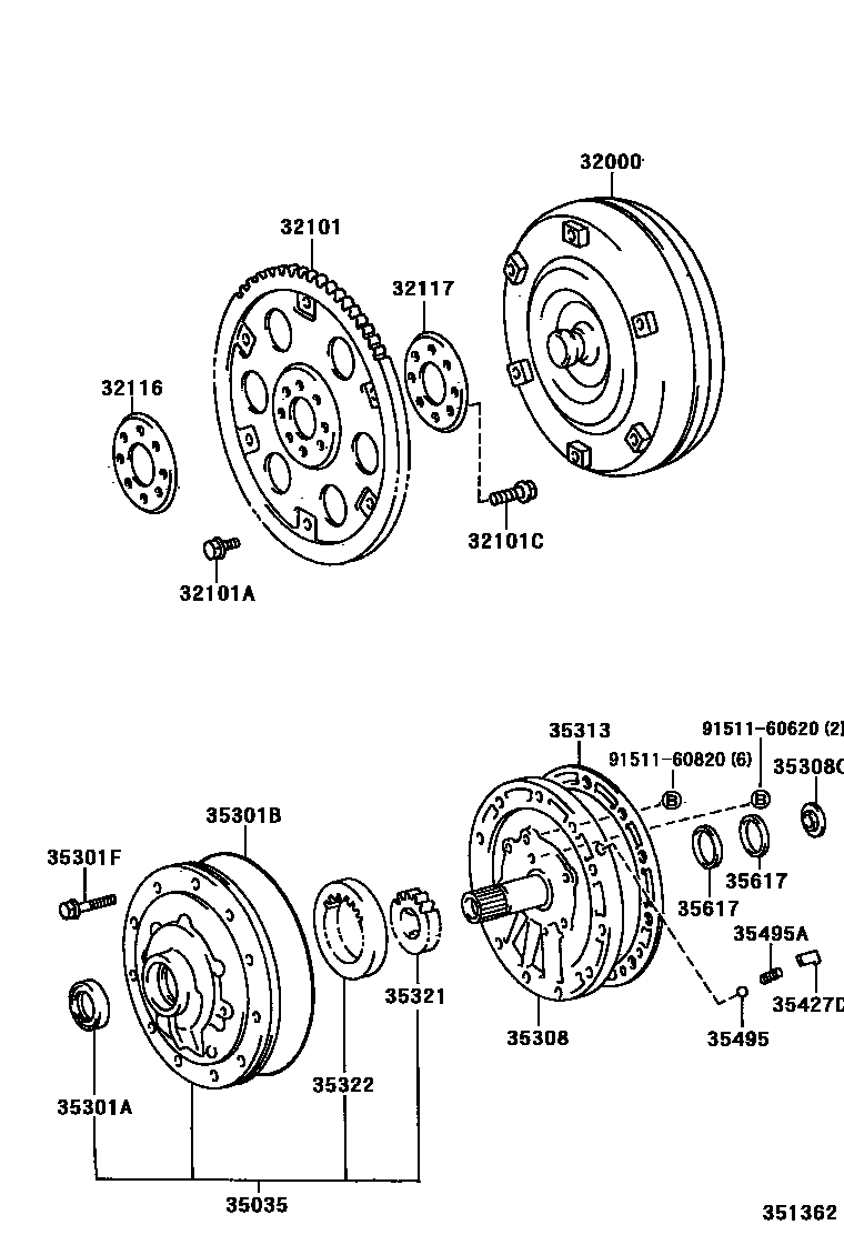 3502 — TORQUE CONVERTER, FRONT OIL PUMP & CHAIN (ATM)
