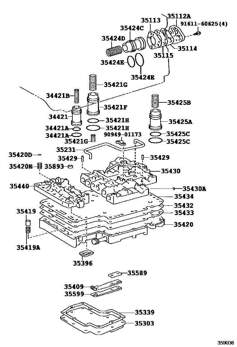 3512 — VALVE BODY & OIL STRAINER (ATM)
