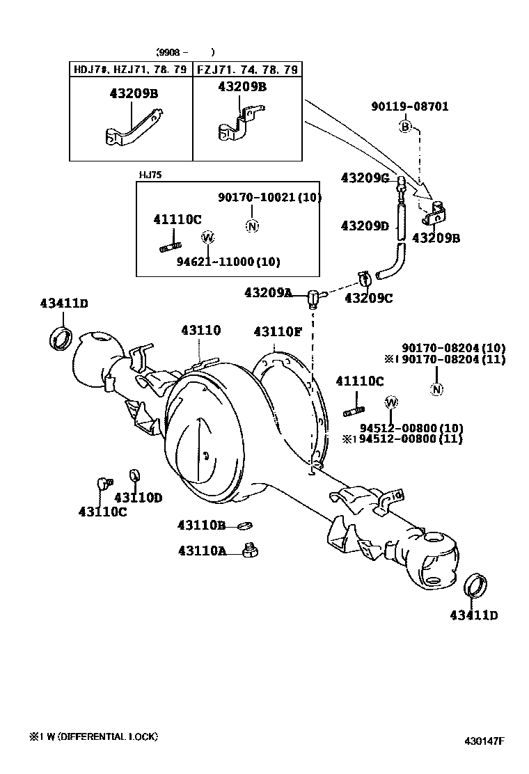 4301 — FRONT AXLE HOUSING & DIFFERENTIAL