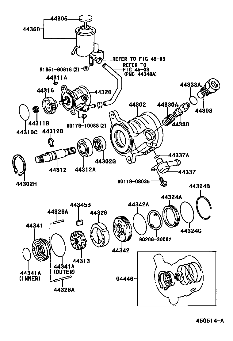 4502 — VANE PUMP & RESERVOIR (POWER STEERING)
