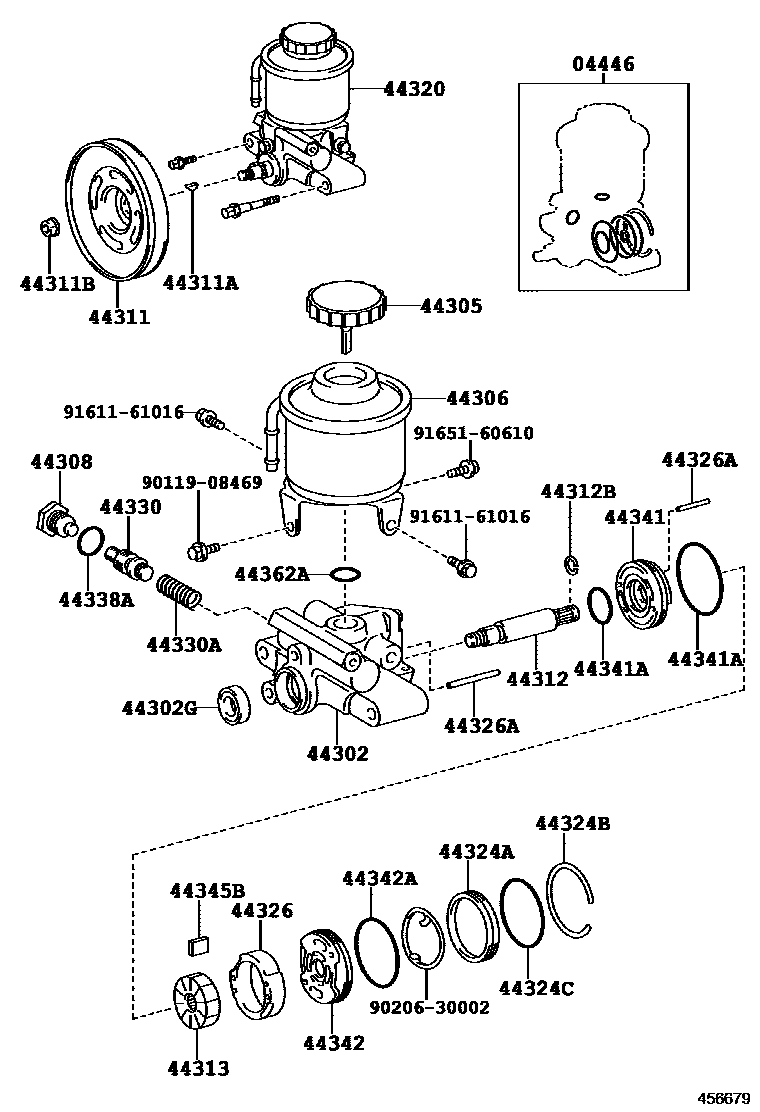 4502 — VANE PUMP & RESERVOIR (POWER STEERING)