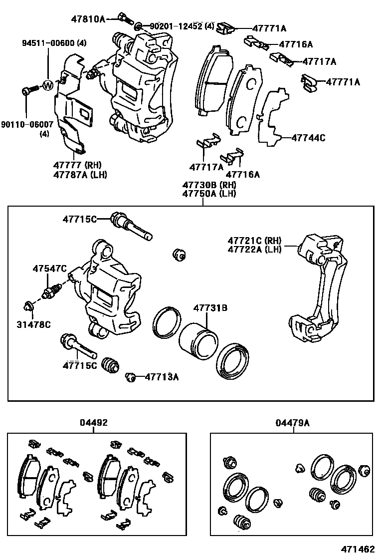 4707 — REAR DISC BRAKE CALIPER & DUST COVER