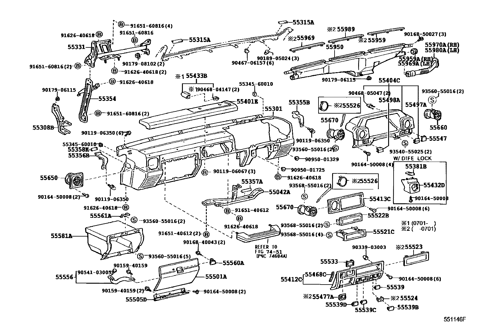5551 — INSTRUMENT PANEL & GLOVE COMPARTMENT