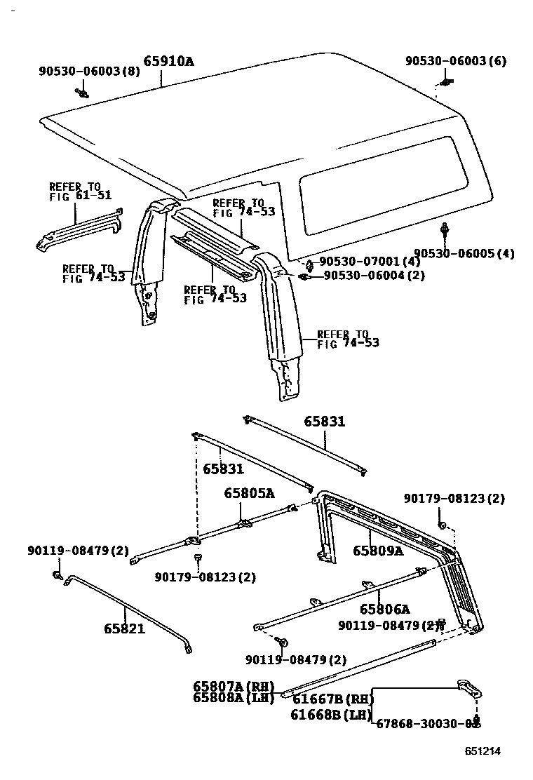 6555 — REAR BODY TOP CURTAIN & ROOF PANEL