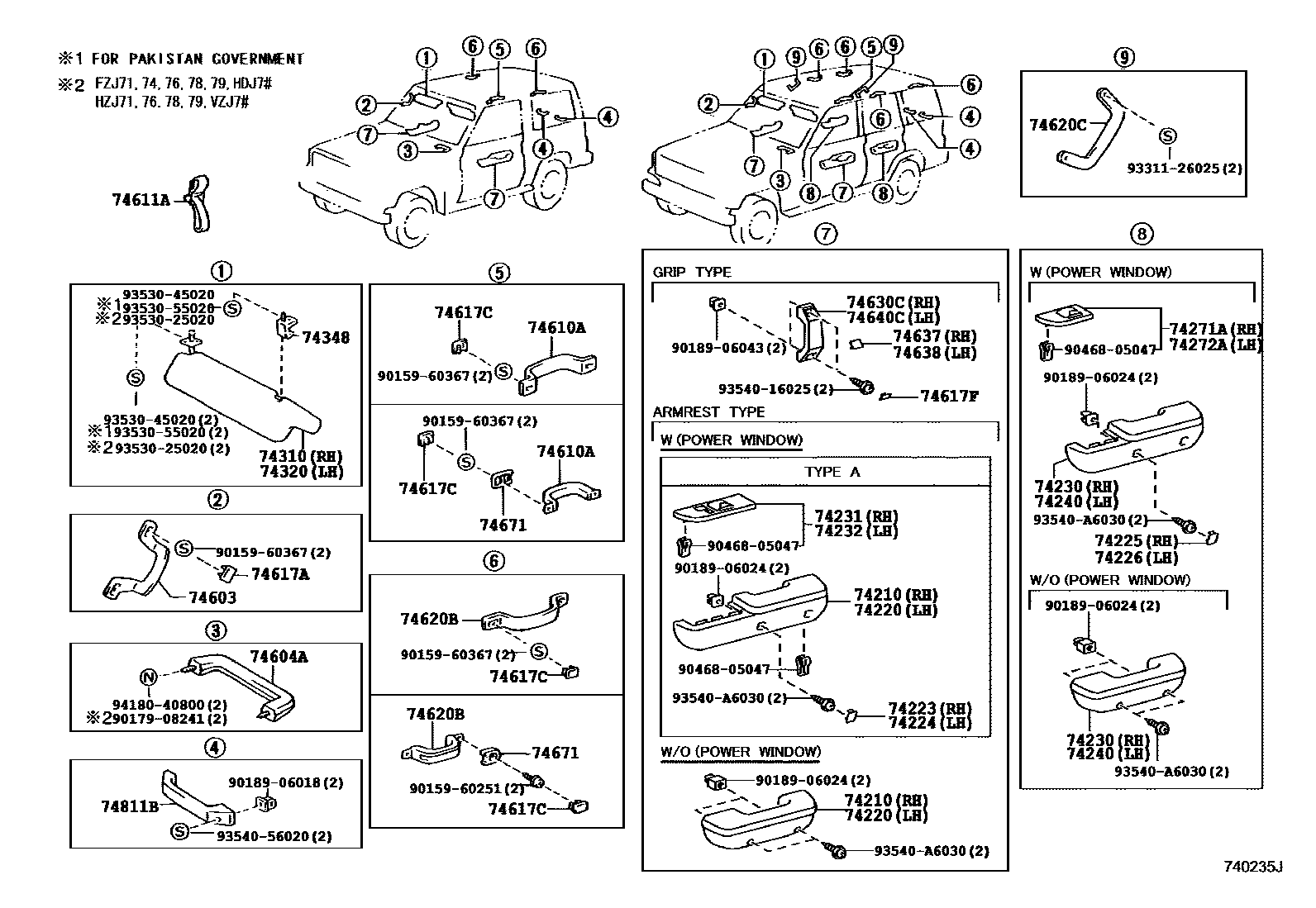 7451 — ARMREST & VISOR