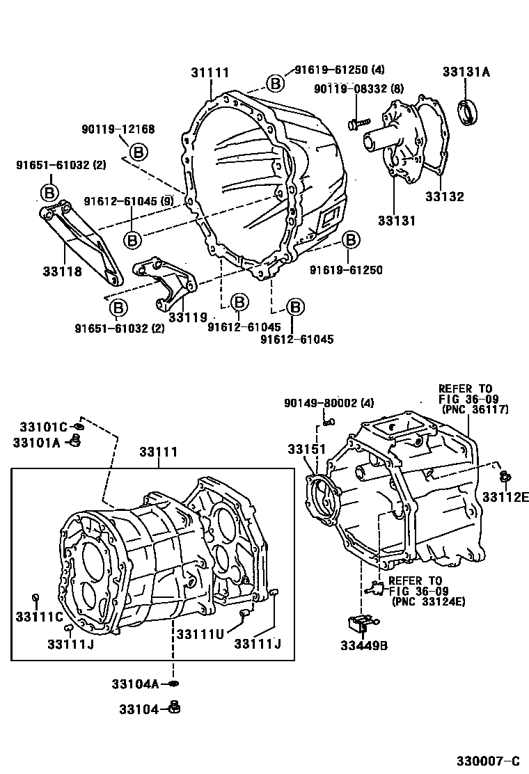 3302 — CLUTCH HOUSING & TRANSMISSION CASE (MTM)
