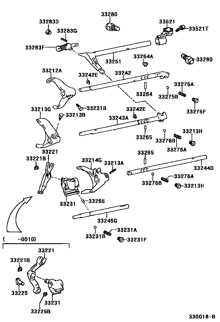 3307 — GEAR SHIFT FORK & LEVER SHAFT (MTM)