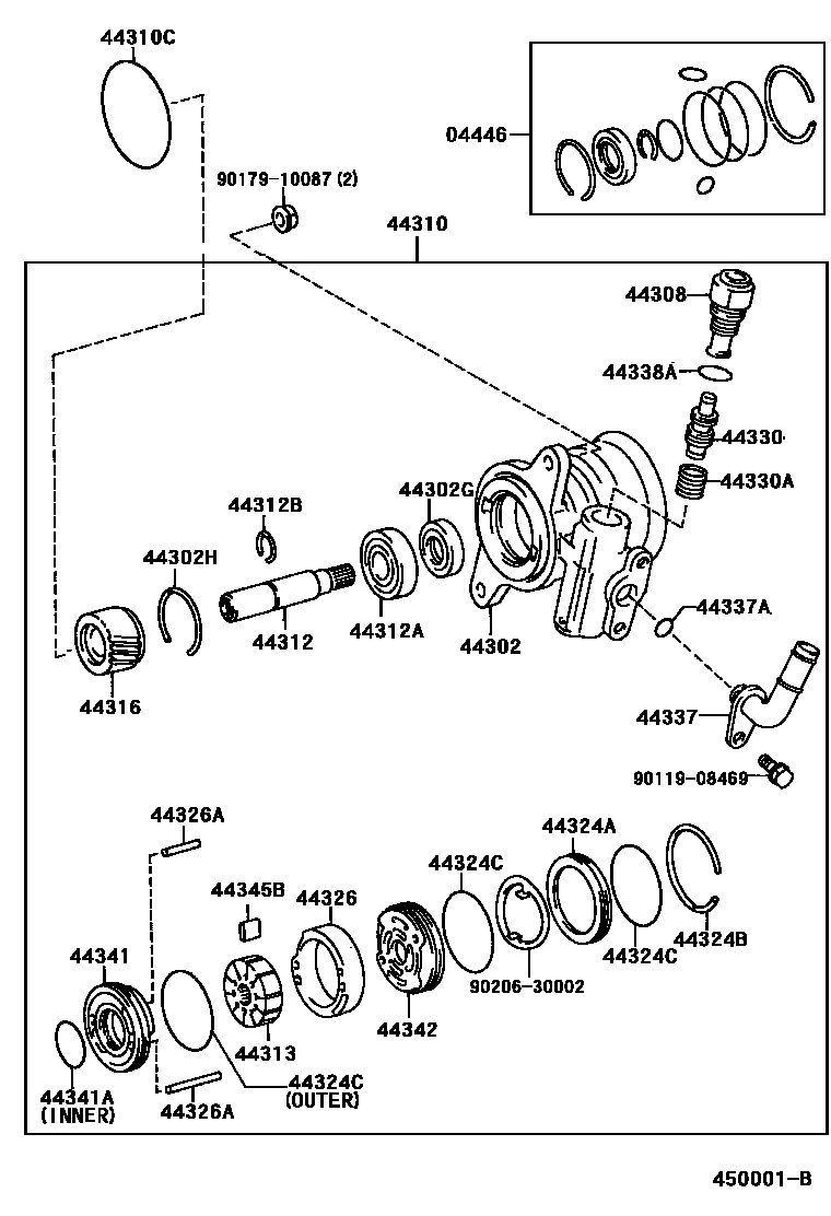 4502 — VANE PUMP & RESERVOIR (POWER STEERING)