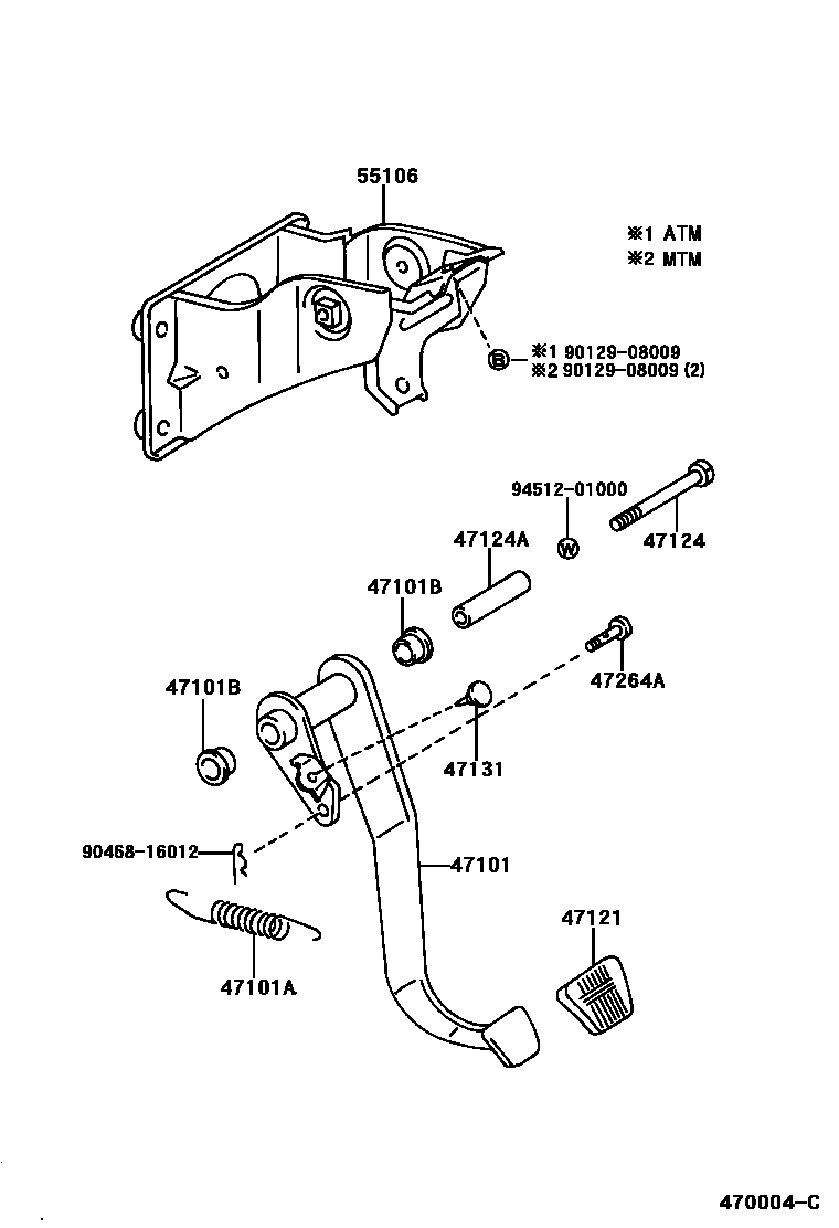 4701 — BRAKE PEDAL & BRACKET