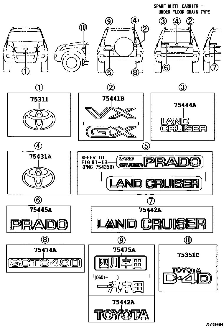 7551 — EMBLEM & NAME PLATE