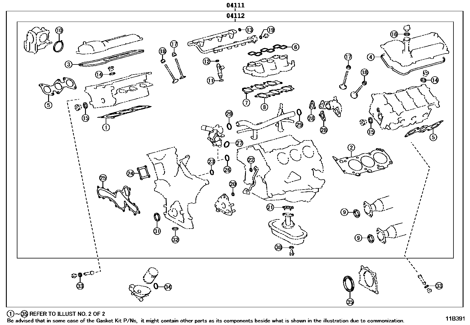 1103 — ENGINE OVERHAUL GASKET KIT