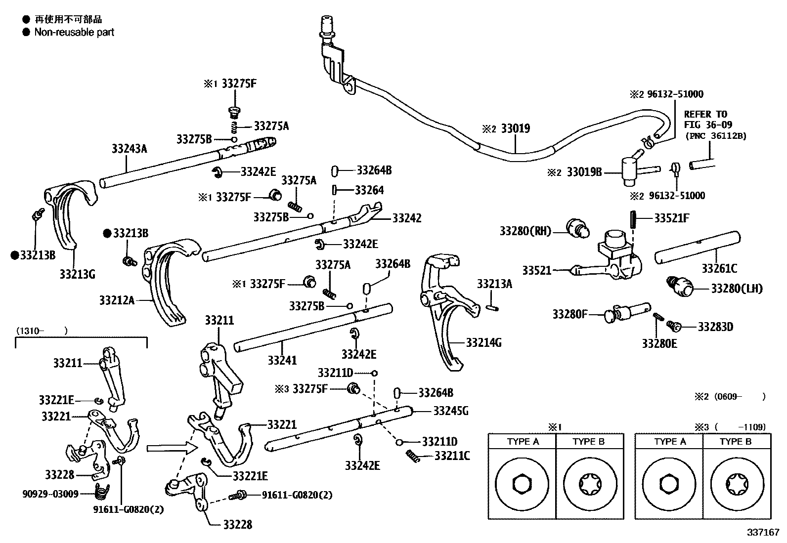 3307 — GEAR SHIFT FORK & LEVER SHAFT (MTM)