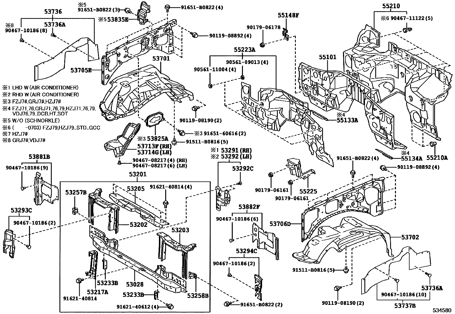 5355 — FRONT FENDER APRON & DASH PANEL
