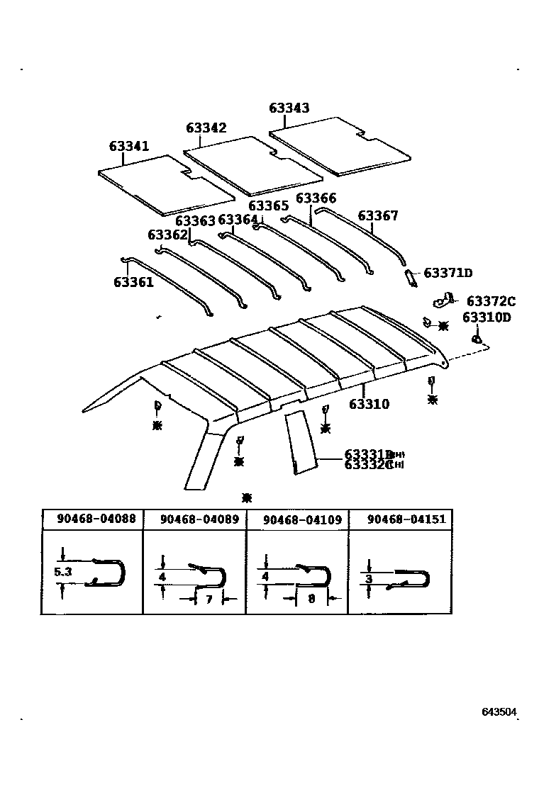 6452 — ROOF HEADLINING & SILENCER PAD