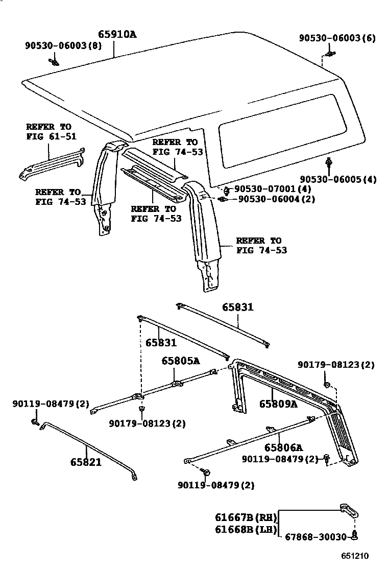 6555 — REAR BODY TOP CURTAIN & ROOF PANEL