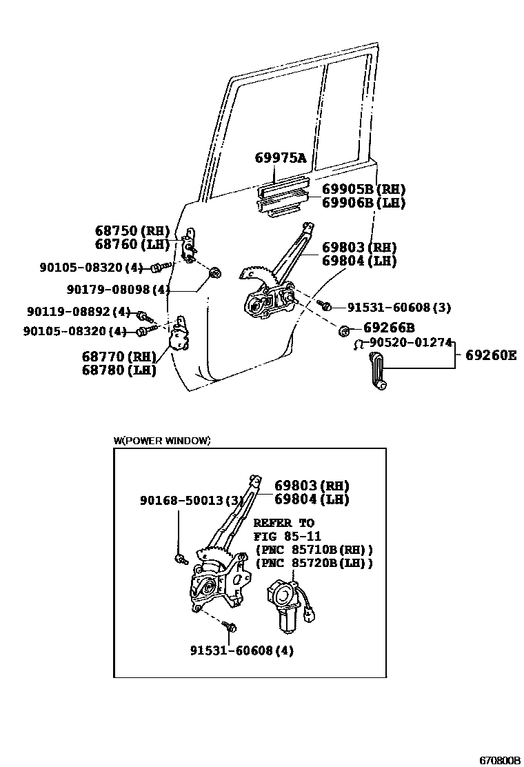 6757 — REAR DOOR WINDOW REGULATOR & HINGE