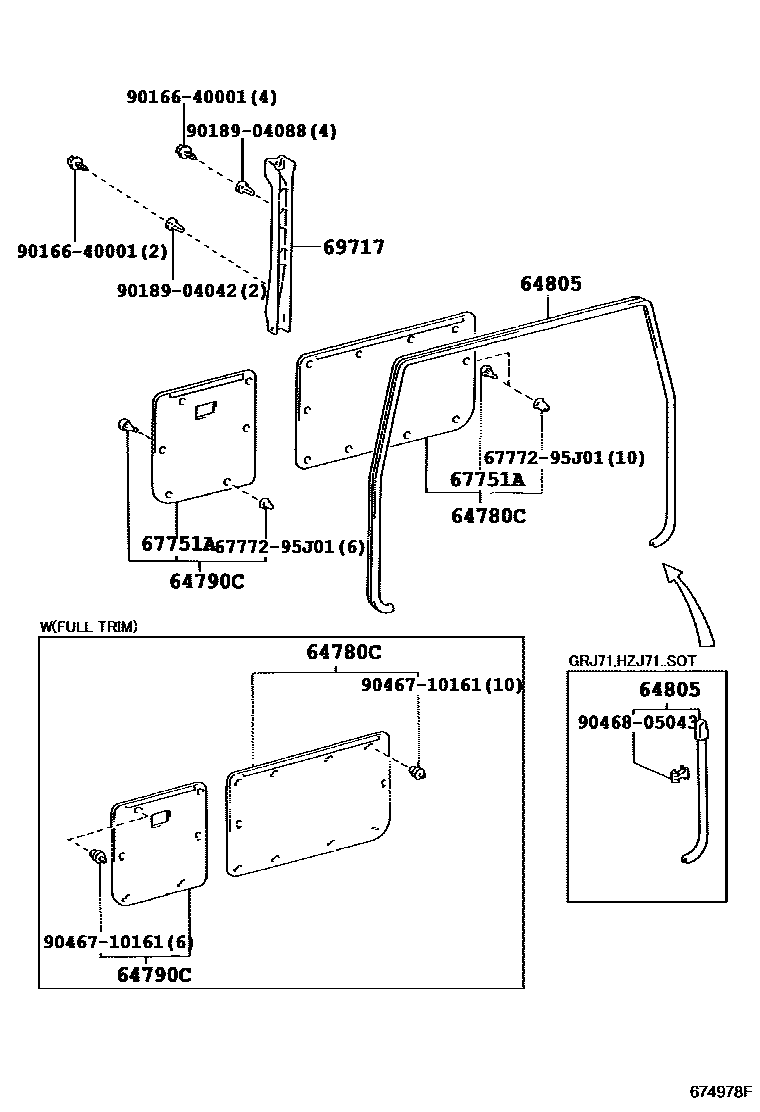 6761 — BACK DOOR PANEL & GLASS