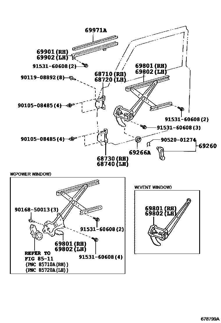 6754 — FRONT DOOR WINDOW REGULATOR & HINGE