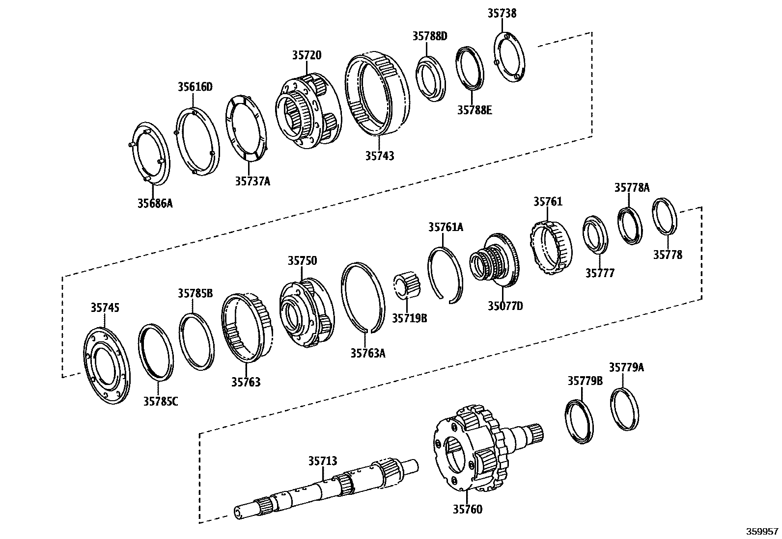 3510 — PLANETARY GEAR, REVERSE PISTON & COUNTER GEAR(ATM)