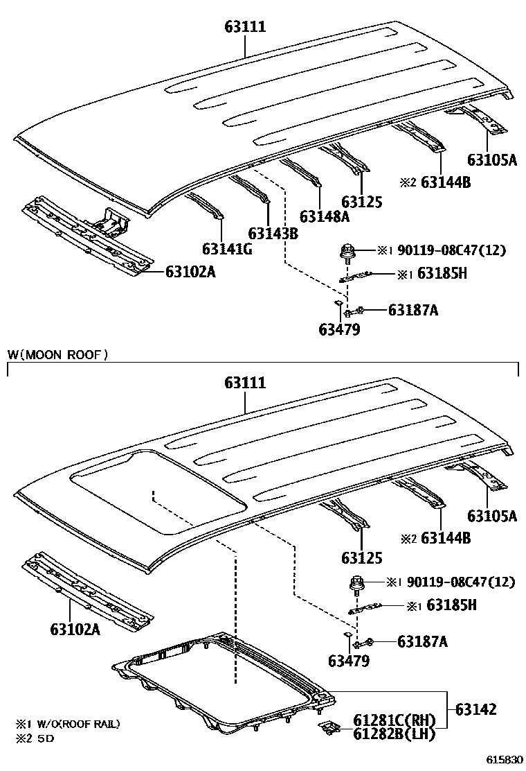6153 — ROOF PANEL & BACK PANEL