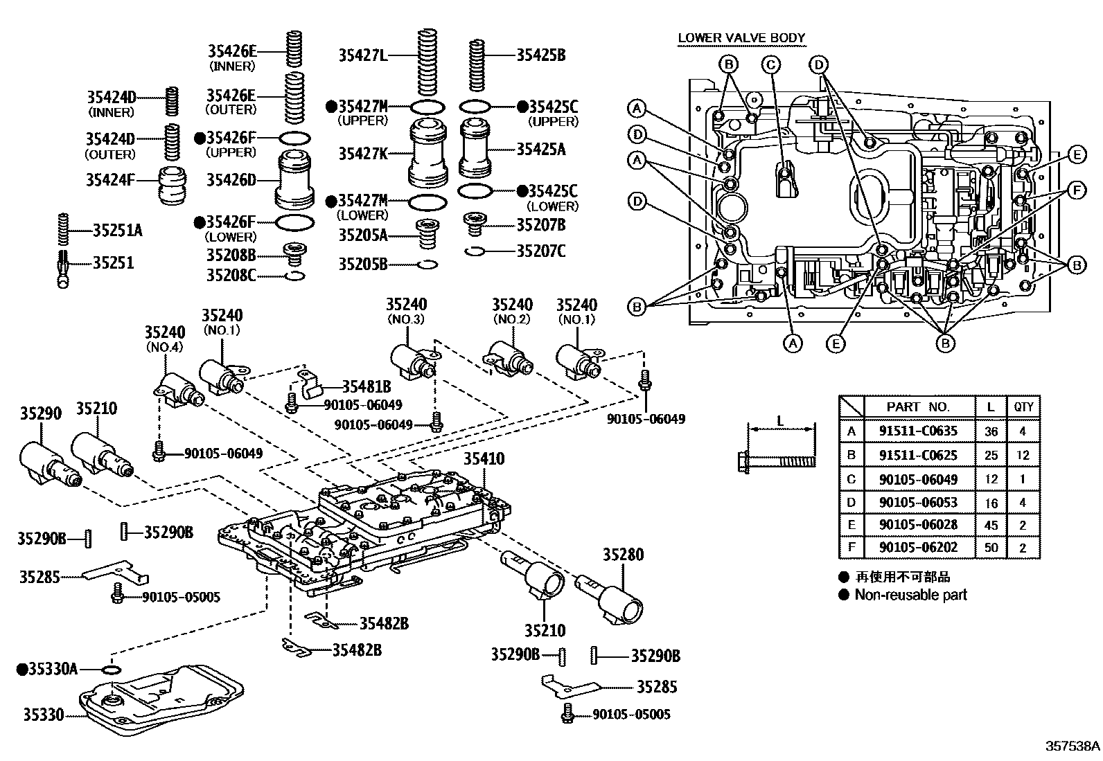 3512 — VALVE BODY & OIL STRAINER (ATM)