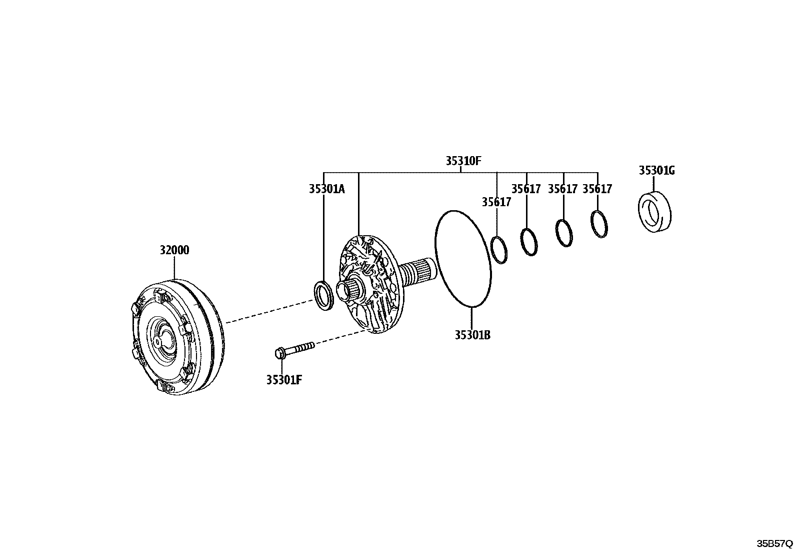 3502 — TORQUE CONVERTER, FRONT OIL PUMP & CHAIN (ATM)
