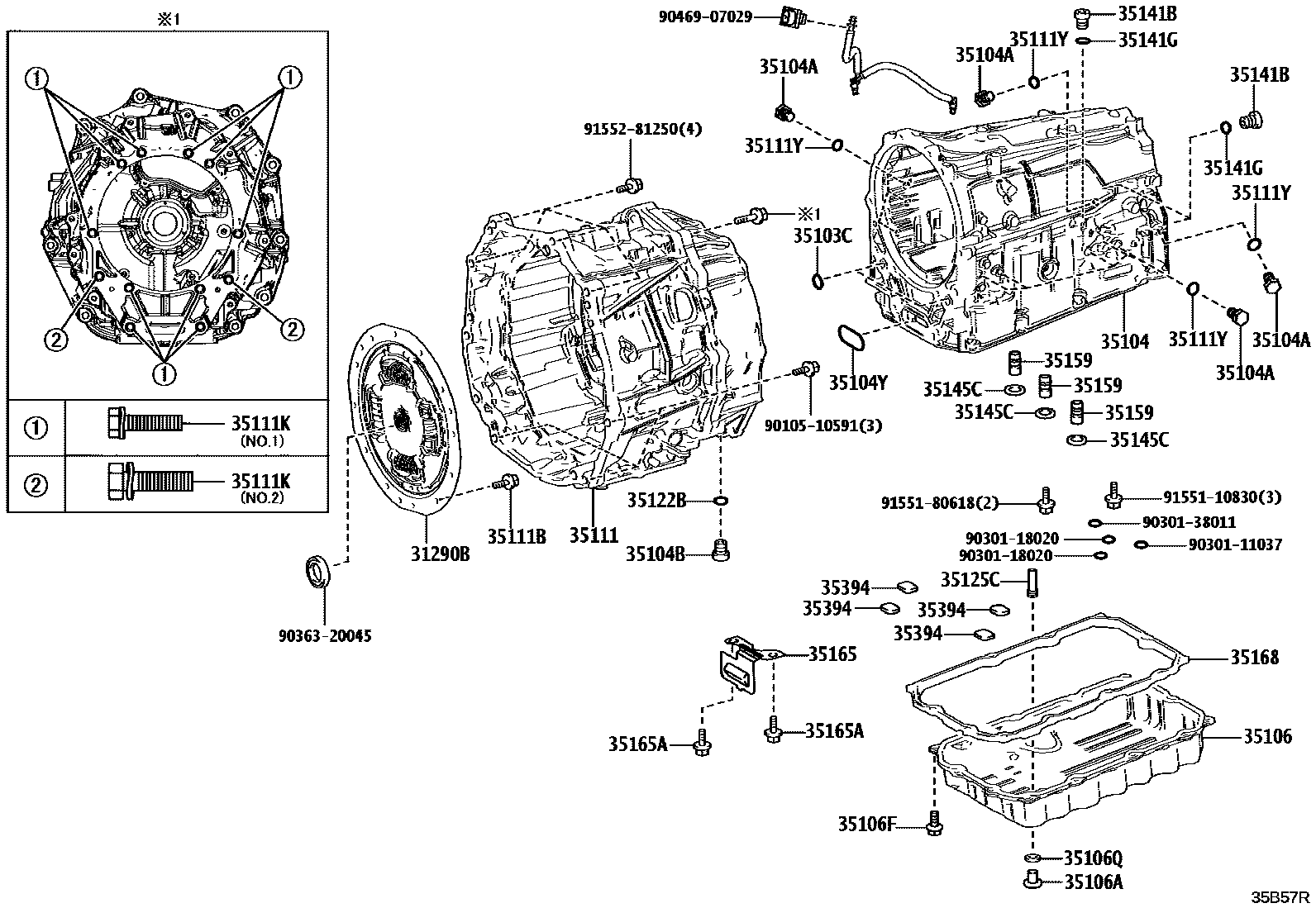 3503 — TRANSMISSION CASE & OIL PAN (ATM)
