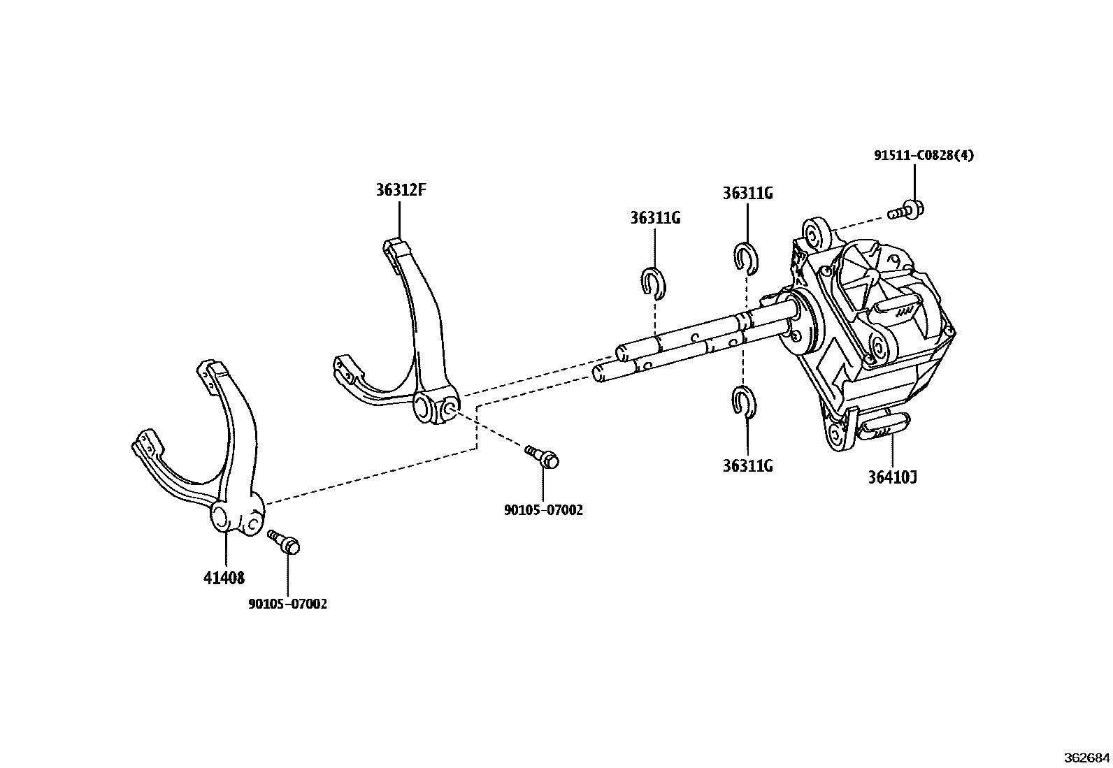 3611 — TRANSFER LEVER & SHIFT ROD