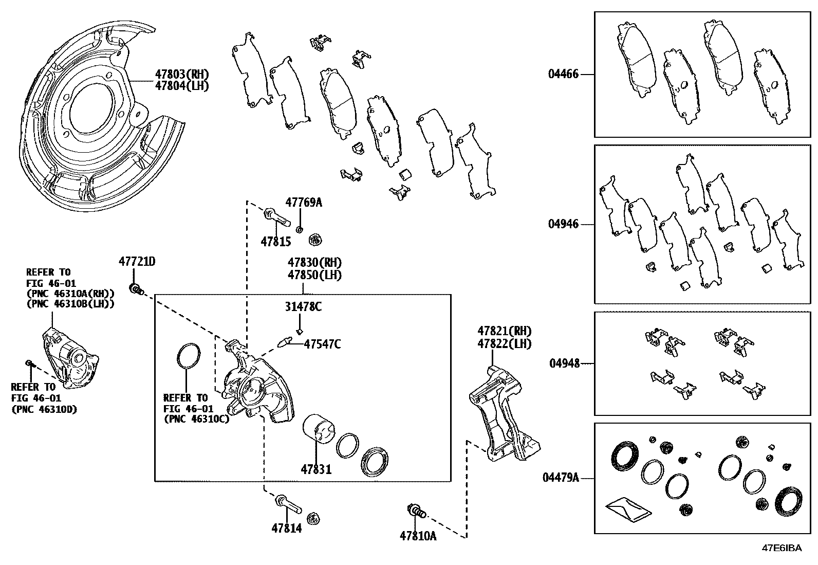 4707 — REAR DISC BRAKE CALIPER & DUST COVER