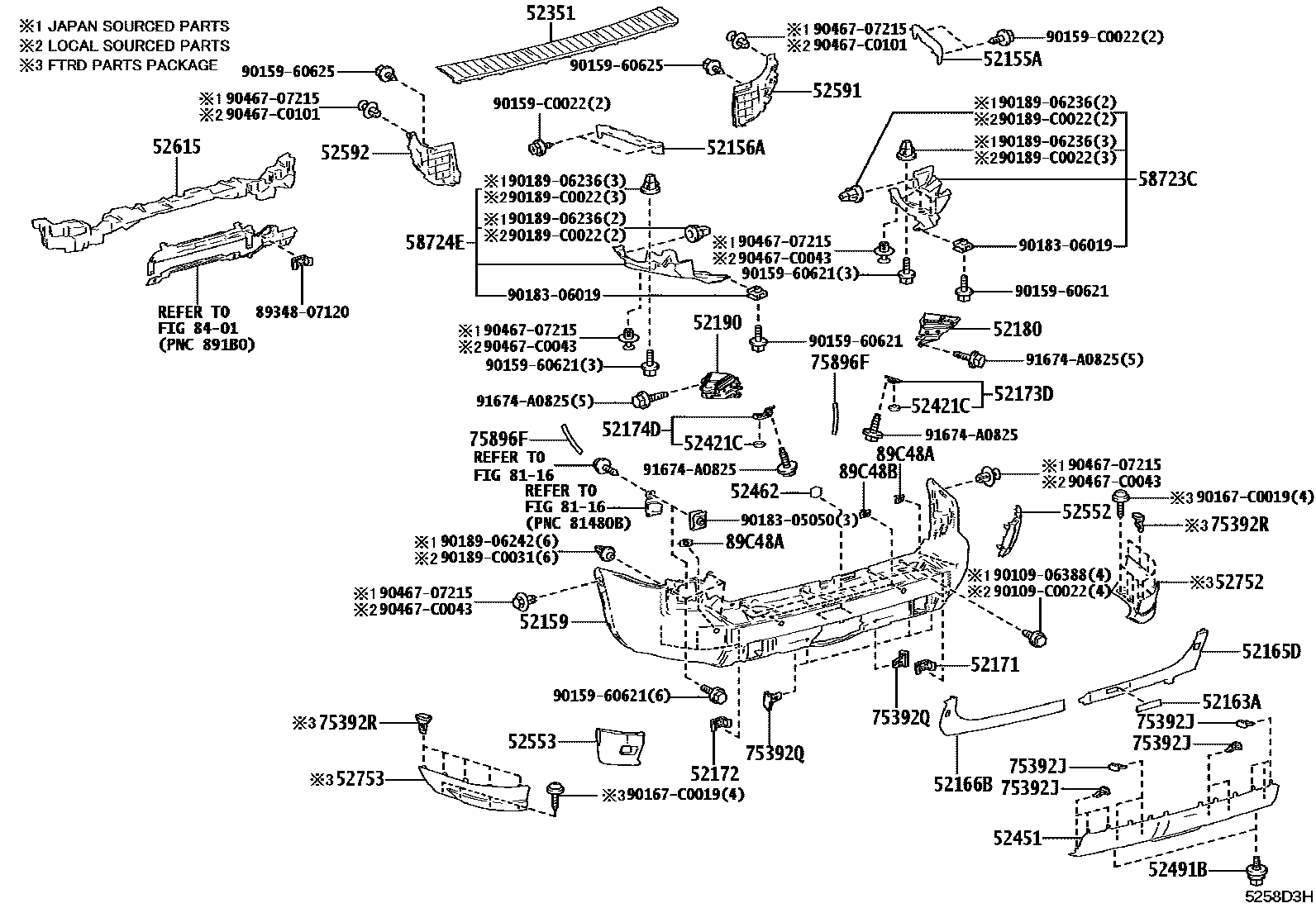 5253 — REAR BUMPER & BUMPER STAY