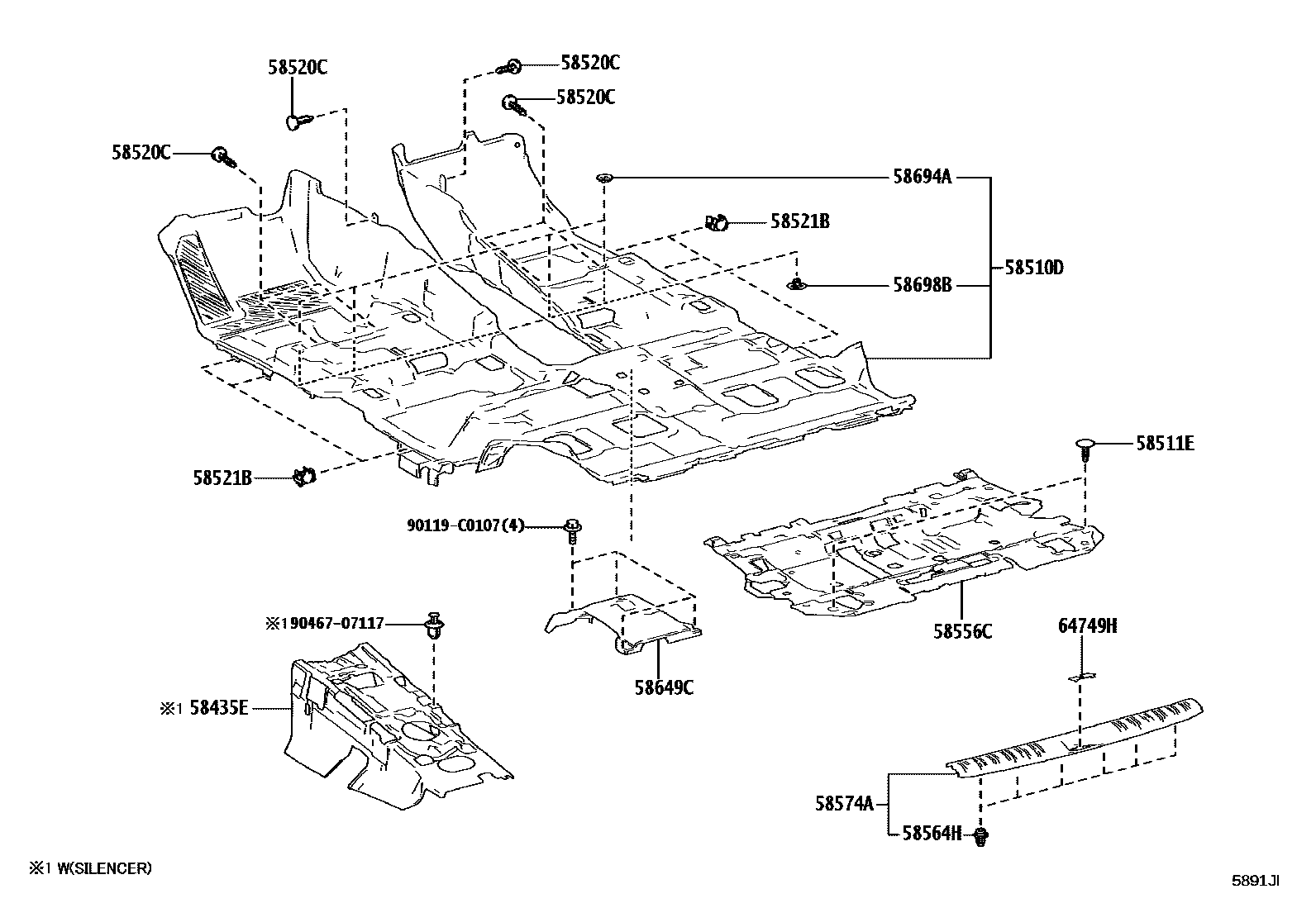 5854 — FLOOR MAT & SILENCER PAD